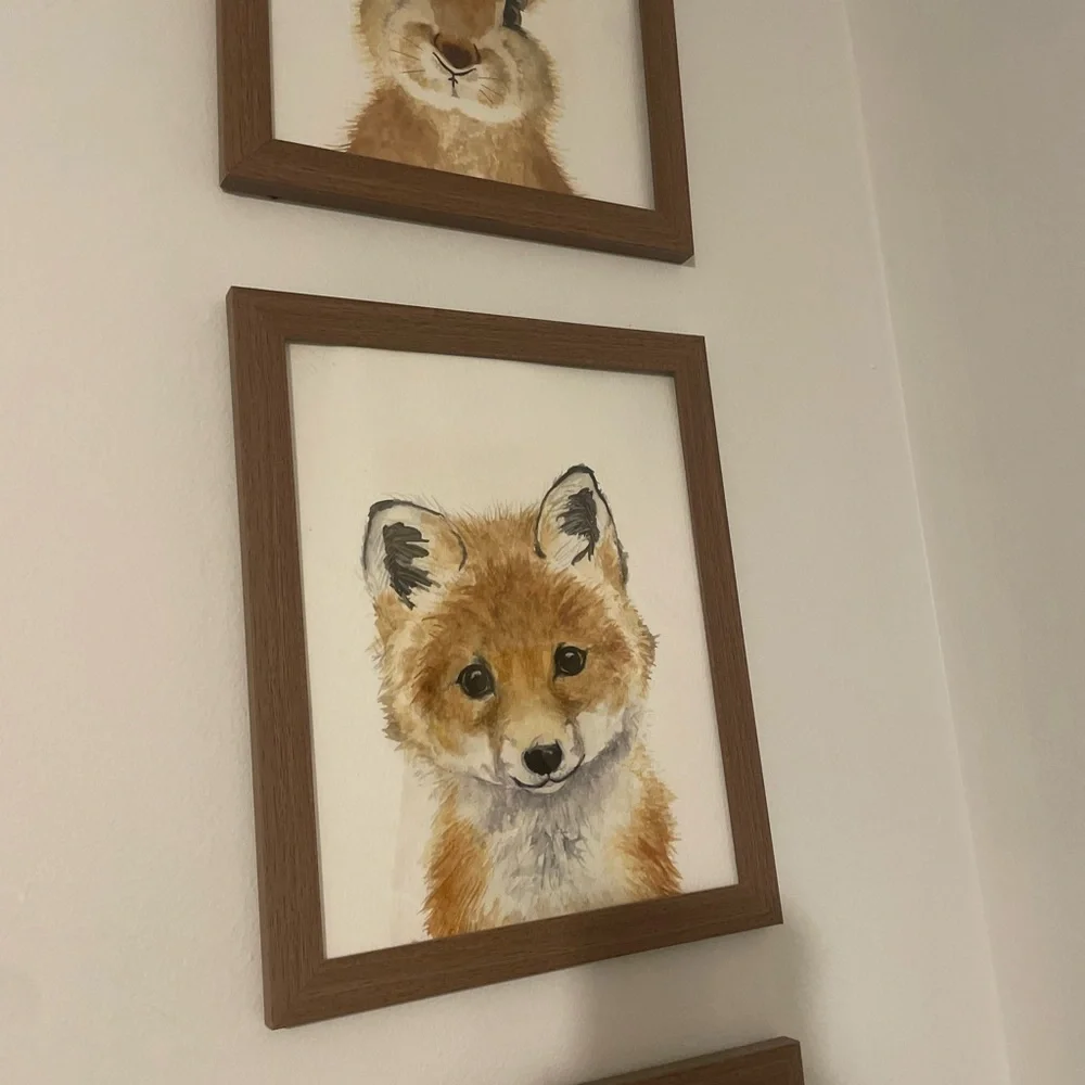 Set of 8 Framed Baby Animal Art Prints